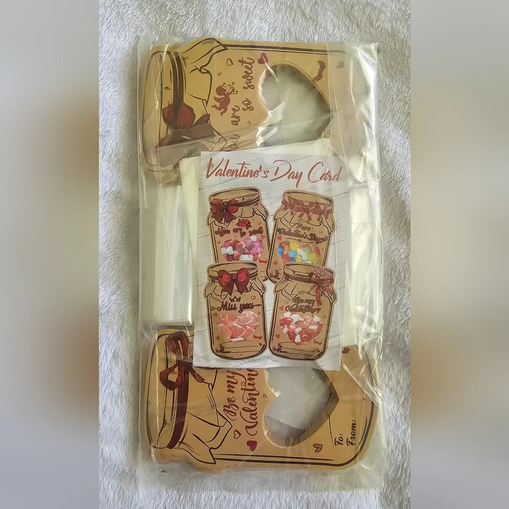 Valentine's Day Jar-Shaped Party Cards